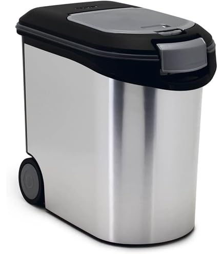 Récipient Aliments Animaux Rotho Cody 10L – Hermétique, Sans BPA, Noir Avec Couvercle Pratique (24,3 X 17,9 X 32,2 Cm)