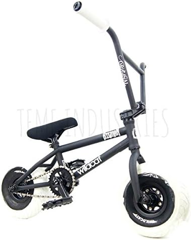 Wildcat Original Mini BMX Black / White 3pc Crank Kids Adult Boys Freestyle New White Tyres White Grips