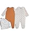 The Essential One - 2 Pack Baby Unisex Star Sleepsuits Babygrows - Orange Beige - 6-9 Months - ESS146