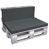 Beautissu Rückenkissen ECO Pure Palettenkissen Palettenauflage Palettenpolster für Europaletten 120x40x8cm in Graphit-Grau & div Farben wählbar