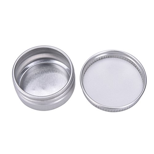 welecom 5 PCS Lip Balm Container, aluminium leer rund Speicher für Beauty, Kosmetik, Accessoires, 1/2 oz - 3