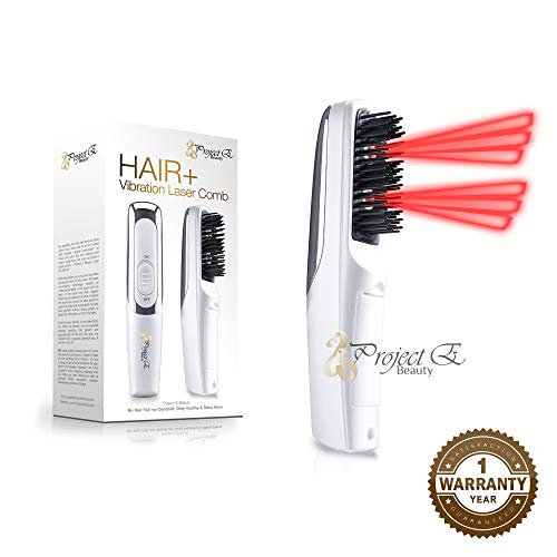 Project E Beauty Pro Portable 2 en 1 lumière LED rouge + Vibration croissance cheveux Peigne par Project E Beauty