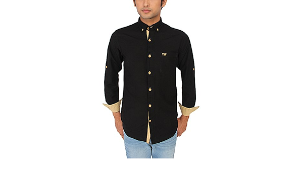 Buy Red Flame Mens Black Slim Fit 