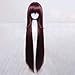 Produktbild Lange gerade Perücke keine Spitze Schicksal/Grand Order (Scathach) Anime Cosplay Rose Net Perücken hitzebeständige Faser Ombre Deep Wine Red 36 Zoll natürliche Mode täglichen Gebrauch Karneval