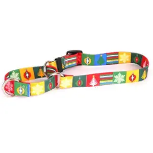 Christmas Blocks Martingale Control Dog Collar - Size Medium 20