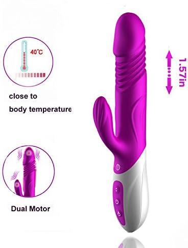 AlonaMagic Big Powerful Retractable &amp; Thrusting Body Massager, 10 Kinds of Vibration Modes, Intelligent Heating, USB Rechargeable Massager (purple)