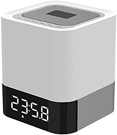 LED Bluetooth Speaker, VSSPEED All-in-1 Portable Wireless Speakers with LED Table Lamp, Alarm Clock, Hands-Free Speakerphone with Mic, Support TF Card for Smartphones and All Audio Enabled Devices