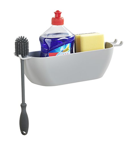 Wenko 22592100 Wandablage Aufbewahrungskorb, Dusch-Caddy, Befestigen ohne bohren, Thermoplastischer Kunststoff, grau, 7 x 30 x 8 cm - 2