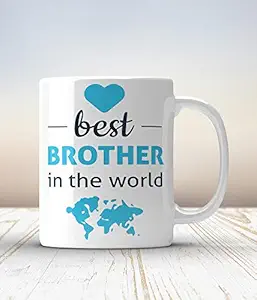 GIFT BOX Best Brother in The World Printed Ceramic Mug 325ml White