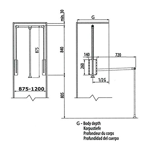 SO-TECH® Kleiderlift schwarz Garderobenlift Kleiderstange Wardrobelift Lift Kleiderschranklift - 3