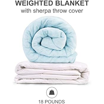 Sleep Philosophy Plush Weighted Blanket Blue 60x70-18lbs: Amazon.co.uk
