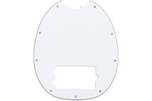 Musiclily Pickguard basse 9 trous pour Musicman Stingray Basse, 3 plis Blanc