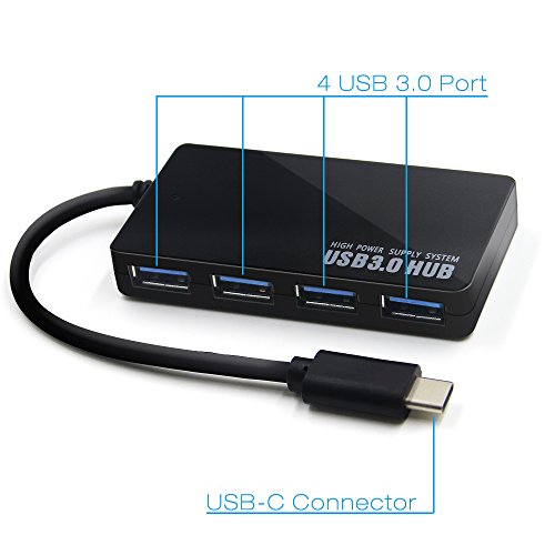 4-Port USB-C 3.0 Hub Extra Type-C USB 3.0 Superspeed Mini Hub Verteiler für New Macbook, Macbook Pro 2016, Google Chromebook Pixel, Asus Zenpad S 8.0 und weiteren Type-C kompatiblen Geräten - 6