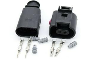 PA Products 1J0973802, 1J0973702 2 Pin Male & Female Connector Sensor Plug Kit For VW AUDI