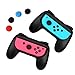 Produktbild iAmer Joy-Con Grips für Nintendo Switch , Komfort Gamepad Controller Griff für Nintendo Switch Joy-Con[2 Stück]-Schwarz &4 Daumengriffen