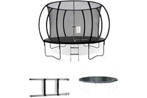 ACTIEXPRESS Trampoline Extérieur pour Enfants Adultes :Taille L 370 CM Certification De Sécurité Normes TÜV SÜD/GS Trampoline De Jardin, Qualité Pro: Charge Maximum 500 KG