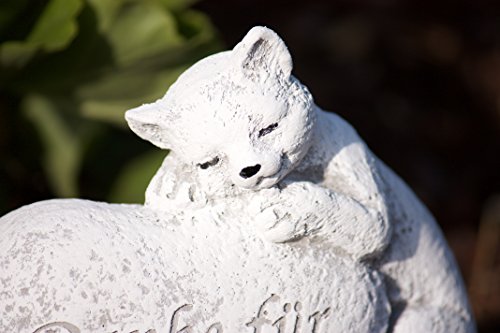 Grabschmuck Katze „Danke für die schöne Zeit“, frost- und wetterfest, massiver Steinguss - 2
