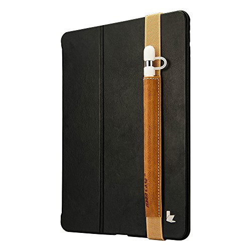 Jisoncase Klasse Halter Apple Pencil Leder Stiftehalter für Apple 9.7 Zoll / 12.9 Zoll iPad Pro Stift Ledertasche Hülle aus echtem Leder, braun, JS-APL-01A20 - 6