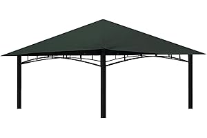 freigarten.de Ersatzdach für Pavillon 3x3 Meter Sand Antik Pavillon Wasserdicht Material: Panama PCV Soft 370g/m² extra stark Modell 3 (Anthrazit)