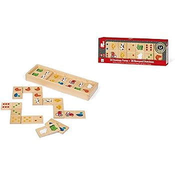Domino Animali Della Fattoria In Legno - Gioco 28 Tessere In Scatola Legno Playwrite