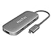Produktbild USB C Hub HooToo Type-C mit Gigabit Ethernet, 4K HDMI, USB C Ladeanschluss (100W Power Delivery), 3 x USB 3.0 für 2016/2017 MacBook, MacBook Pro 13" / 15" und Chromebook Pixel, Space Grau