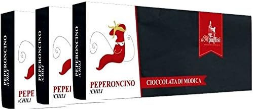 3 x 100g Modica Chocolate Chilli min. 45% "Don Puglisi ONLUS" Raw chocolate cold worked