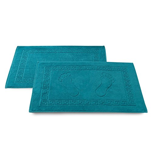 2er-Set Frottee Badvorleger 50x70 cm Türkis
