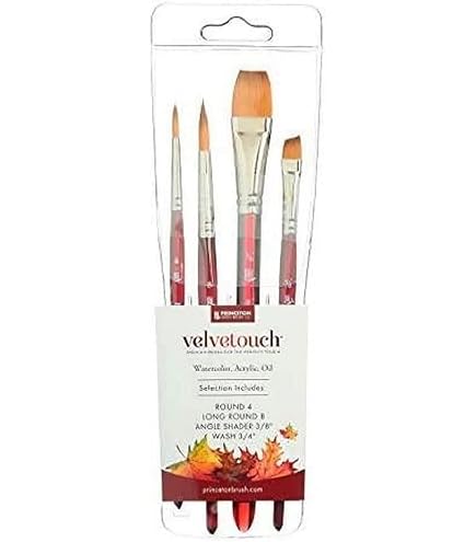 Princeton Artist Brush Set Mit 4 Naturborsten-Pinseln – Für Öl- & Acrylfarben, Lange Griffe