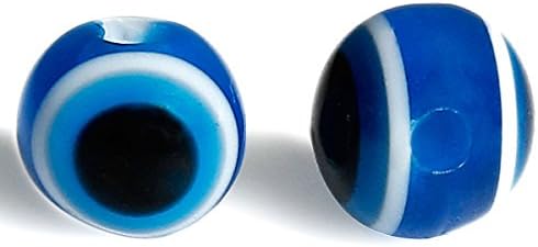 Sadingo Acrylic Beads Diameter Plastic Beads 'Evil Eye' – Pack of 100 – Dark Blue – Various Sizes Available, 4 mm
