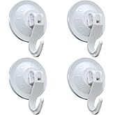 VIVALUXE G&uuml;&ccedil;l&uuml; Vantuzlu Askı 4&rsquo;l&uuml; Set. Delme Gerektirmeyen Duvar Askısı, Banyo Mutfak Duş Lavabo İ&ccedil;in, Fayans Cam Seramik Uyu