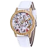 IG Invictus Damen Mode Casual Lederstrap Analog Quarz Runde Uhr T372 N Quarzuhr Weißer Quarz Uhr