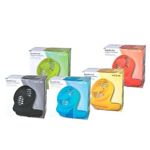 Tragbarer Ventilator mit Klappfunkition 12,5cm grün batteriebetrieben klappbar schwenkbar Camping Kühler Raum-Lüfter Luft-Erfrischer Lüftung - 2