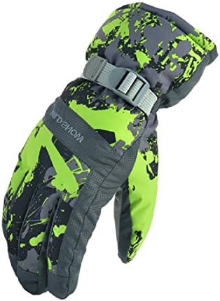 SFGHOUSE Waterproof Ski Snowboard Gloves for Women and Men (XL, Green)