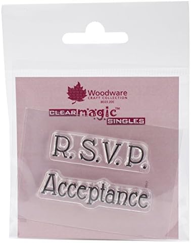 Woodware Craft Collection Stamps Sheet, 2.5 by 1.75-Inch, R.S.V.P Acceptance, Clear