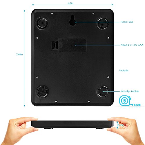 Digitale Küchenwaage,Splaks Hohe Präzision Electronische Waage Digitalwaage Briefwaage mit großem LCD-Anzeige und einem rostfreien Platform zum Messen von Zutaten wie Gewürzen,Mehl,Reis,Briefen und Briefmarken-Schwarz - 2