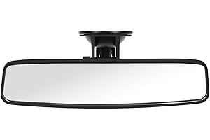 QWORK® 245 X 70 MM Specchietto retrovisore per istruttore di guida, universale con ventosa, rotazione a 360°, visione grandangolare