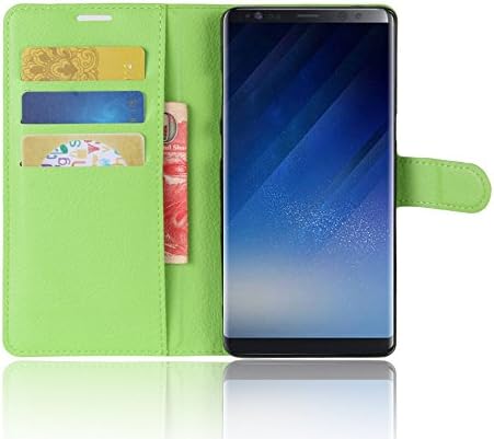 Rockwey® Samsung Galaxy Note8 mobile phone sets,TPU+PU leather cover flip cover card wallet Anti-scratch,anti-skid(Green)