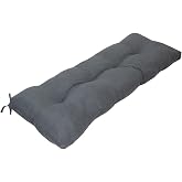 Acomoda Textil Dark Grey Canvas Bench Cushion with Handles 120 x 50 x 8 cm Padded Seat, Comfortable and Decorative for Indoor