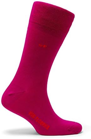 Hand Knitted Business Socks 100% Egyptian Cotton – violet, fuchsia Plain – Mid Calf Socks for Men by VON FLOERKE