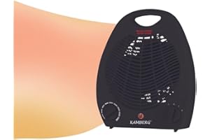 Kamberg - Radiateur Soufflant Salle de Bain - Chauffage d'appoint soufflant - Faible consommation - Silencieux - 2000 W - Noir