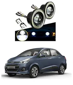 PRIKNIK Angel Eye Ring 15W, LED Fog Lamps Compatible with Hyundai Xcent, 3.5 Inch, White, Set of 2