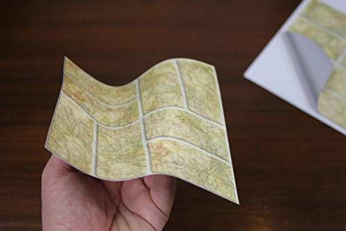 Tile Style Decals | Modell (30xTP 18 – 6in- Sandy Brick) | Mosaik Wandfliese Aufkleber für 15x15cm Fliesen | Fliesen-Aufkleber Folie | Deko-Fliesenfolie für Küche u. Bad (15cm – 30 stück, Sandsteinfarben) - 2