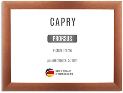 CAPRY PRORSUS 50 mm made to measure picture frame for 65 x 85 cm images, colour: copper, handmade MDF frame with break resistant anti-reflex artificial glass pane and sturdy MDF backing, frame width: 50 mm, outer dimensions: 73,6 cm x 93,6 cm