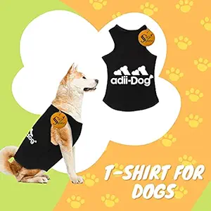 Sage Square Comfortable Cotton Dog T-Shirt, Soft & Breathable Sleeveless Vest Dog Clothes, Puppy Tank Top Fashion Apparel (Black) (Large) (22inches)