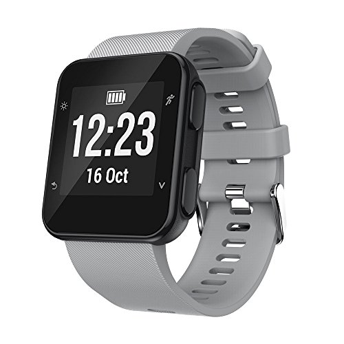 Preisvergleich Produktbild 88AMZ Garmin Forerunner 35 Ersatzarmband, weiches Armband, Silikonband,Silikon Sportarmband Breathable Armband Ersatz Armbänder für Garmin Forerunner 35 (Gray)