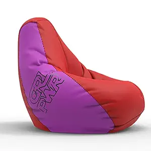 ComfyBean - XXXXL - Bean Bag Without Bean Fillers - Girl Power - Red Magenta - Export Quality - Bean Bag Cover Only ( Design : Girl Power - Red Magenta )