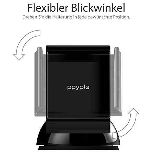 Original PPYPLE DASH-N5 universale KFZ Handyhalterung Car holder mit Kugelgelenk fÃ¼r Armaturenbrett oder Windschutzscheibe (von 55 bis 85 mm) fÃ¼r Handy, Smartphone, Phablet, NavigationsgerÃ¤te usw.