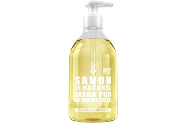 Savon Le Naturel - Savon Liquide Extra Pur de Marseille - Origine Naturelle - Huiles Végétales et Glycérine - Tous Types de Peau - Sans Colorants - Antibactérien - 500 ml