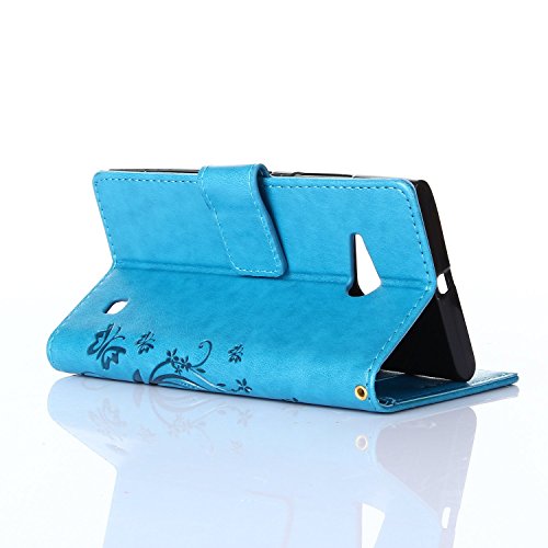 Beiuns Funda de PU piel para Nokia Lumia 730   Lumia 735 Carcasa - R149 azul hermoso