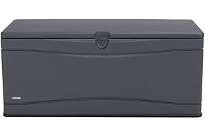 LIFETIME Auflagenbox & Kissenbox 495 Liter Fassungsvermögen | 61x153x68 cm Grau Kunststoff | Aufbewahrungsbox für Gartenutensilien